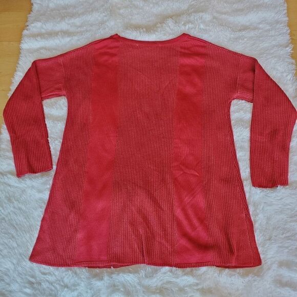 Soft Surroundings Knit Sweater Womens Size PM Petite Large Red Lightweight Tunic - Picture 5 of 9